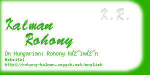 kalman rohony business card